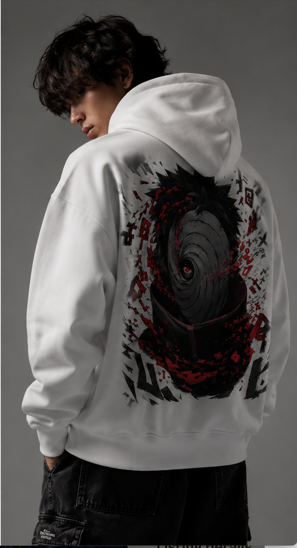 Hoodie — Dark Spiral Anime Hoodie with Red Vortex Back Print