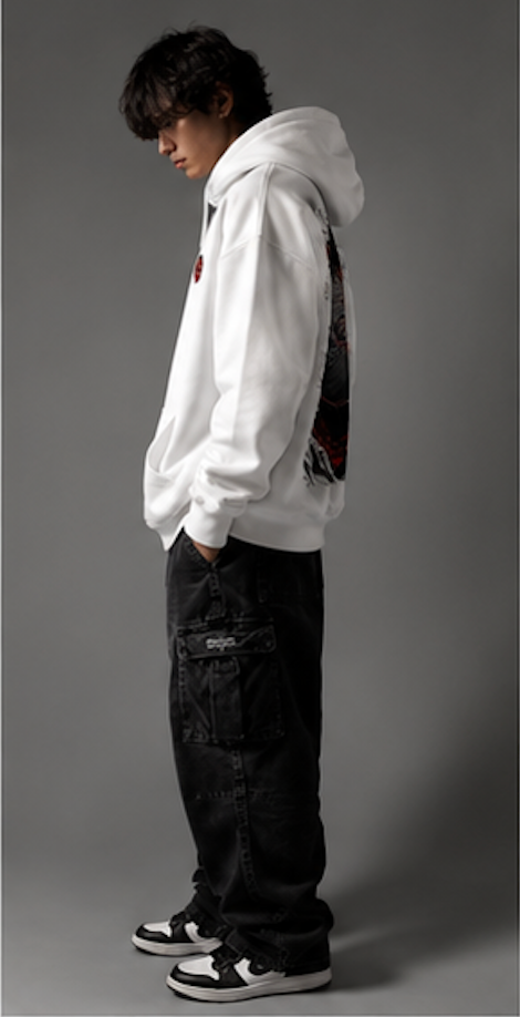 Hoodie — Dark Spiral Anime Hoodie with Red Vortex Back Print